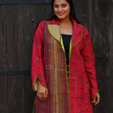 Ekaurr BIGDI The Jolly Coat cotton quilted reversible winter coat in a cheerful bold palette with a joyful character, artisan slow fashion outerwear for women from the BIGDI Blazers Coats and Robes collection