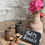 Ekaurr The Timeless Glow Set curated artisan gift of handcrafted tea light holders and reclaimed wooden vases with complimentary greeting card, timeless sustainable gifting for home ambience and meaningful occasions