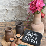 Ekaurr The Timeless Glow Set curated artisan gift of handcrafted tea light holders and reclaimed wooden vases with complimentary greeting card, timeless sustainable gifting for home ambience and meaningful occasions