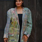 Ekaurr BIGDI The Vibrant Edit Blazer cotton quilted blazer in a bold curated multicolour vibrant edit, artisan slow fashion statement outerwear for women from the BIGDI Blazers Coats and Robes collection