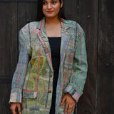 Ekaurr BIGDI The Vibrant Edit Blazer cotton quilted blazer in a bold curated multicolour vibrant edit, artisan slow fashion statement outerwear for women from the BIGDI Blazers Coats and Robes collection