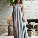 Ekaurr Threads of Renewal Dress handcrafted upcycled fabric dress with patchwork or kantha stitch construction in earthy renewed tones, artisan slow fashion wearable for conscious women's styling