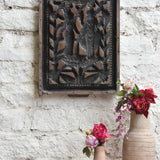 Ekaurr Timeless Devotion Cement Mould Decor hand-pressed cement wall art in an abstract devotional relief imprint with aged stone-like finish, artisan spiritual home decor for walls meditation corners and altars
