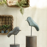Ekaurr Together We Perch – Set of 2 handcrafted vintage-material couple birds décor, symbolic companionship gift for home or gifting