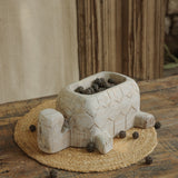 Ekaurr Tortoise Decorative in White Finish handcrafted tortoise figurine in a clean whitewashed finish, artisan animal accent for shelves consoles and vastu-inspired home decor