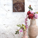 Ekaurr Tranquil Wisdom wall art in calm meditative tones depicting a serene spiritual figure or symbolic composition, handcrafted home decor for meditation corners living rooms and mindful interior spaces