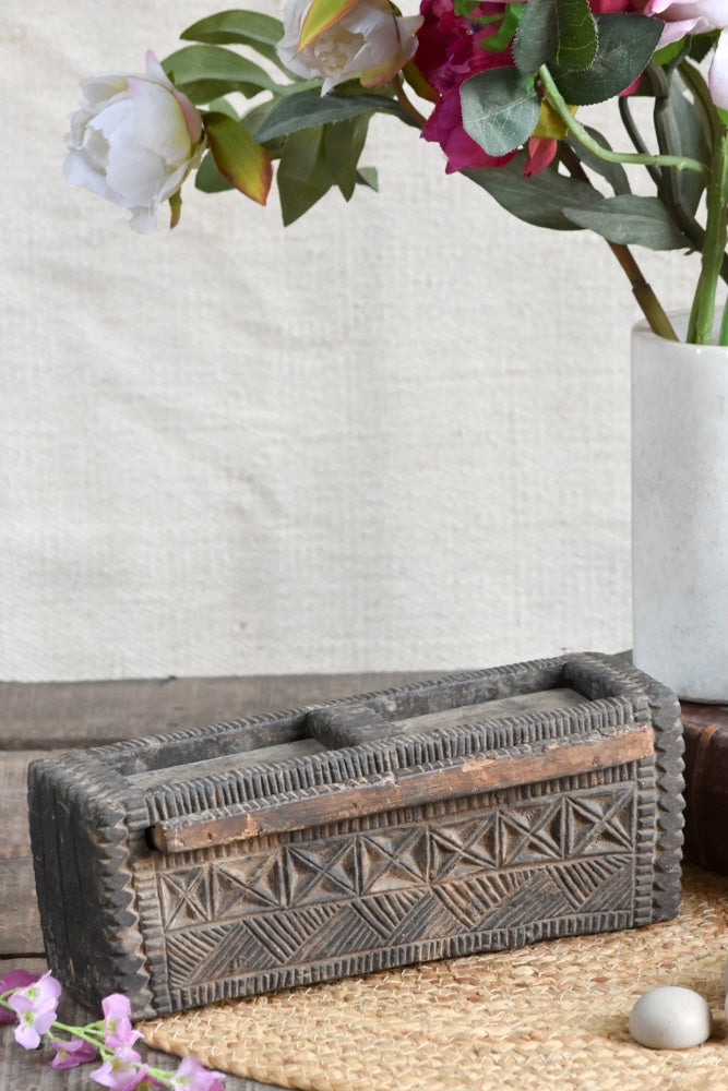 Ekaurr The Tribal Keepsake Storage Box handcrafted wooden storage box with tribal-inspired carved or painted surface detailing, artisan heritage keepsake box for jewellery trinkets and special gifting