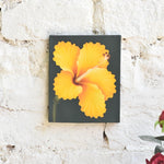 Ekaurr Tropical Tranquility Hibiscus Trio shown as a complete triptych arranged on a wall, demonstrating the full composition and scale