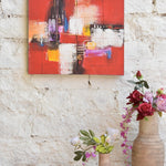 Ekaurr Urban Pulse original painting with bold energetic abstract composition in warm urban tones, handcrafted artwork for contemporary living rooms offices and home wall decor