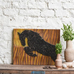 Ekaurr Veer wall art with a bold courageous figurative or abstract composition in strong earthy and warrior-inspired tones, handcrafted expressive home decor for living rooms offices and statement wall styling