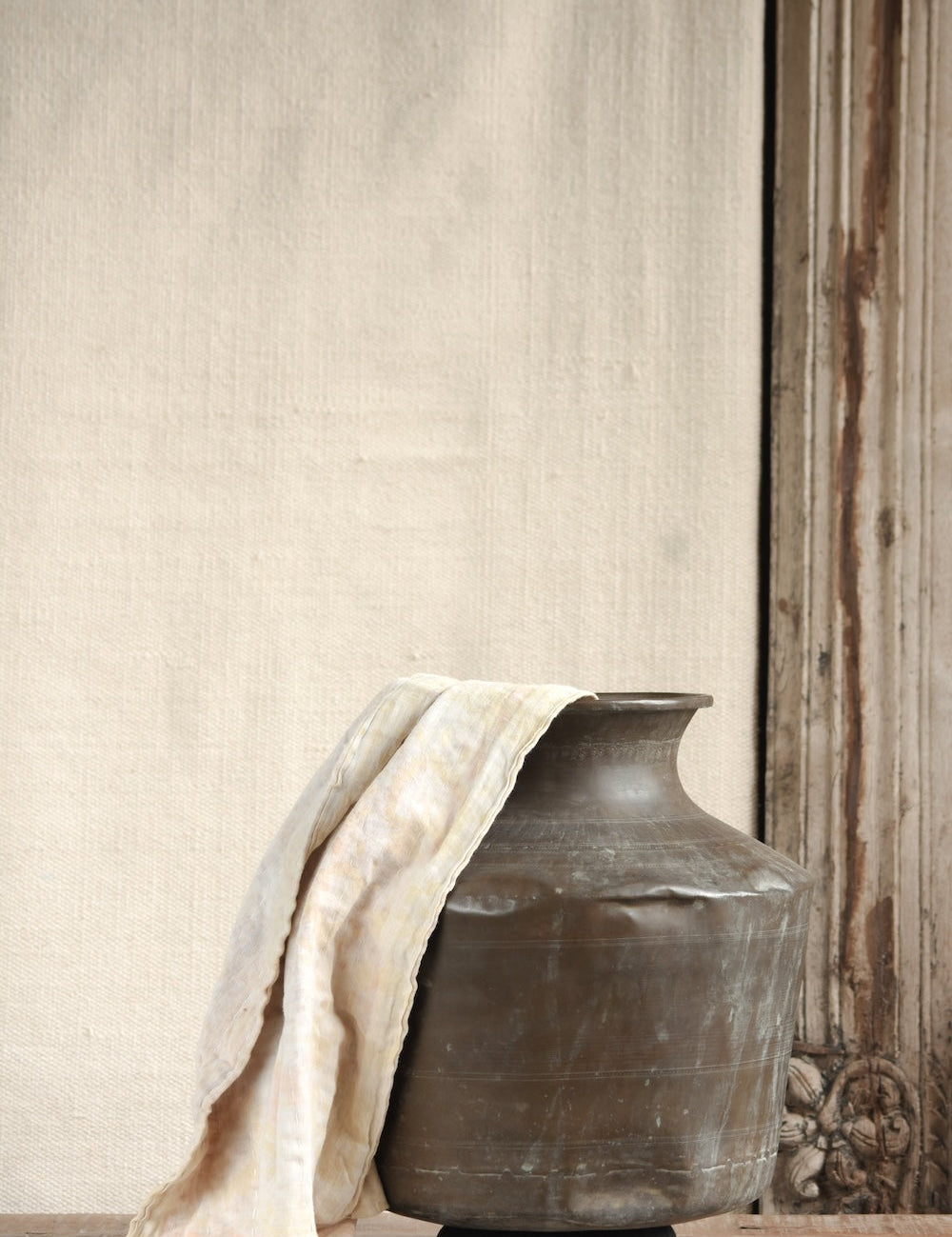 Ekaurr Vintage Brass Planter with aged patina and unique wear repurposed as a statement decorative pot for shelves and interiors