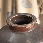 Ekaurr Vintage Enamel Pot – Side View Showing Aged Patina and Organic Texture, Single Piece