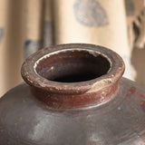 Ekaurr Vintage Enamel Pot – Side View Showing Aged Patina and Organic Texture, Single Piece