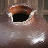 Ekaurr Vintage Enamel Pot – Top View of Hand-Shaped Vintage Ceramic Pot with Natural Imperfections