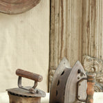 Ekaurr Vintage Iron Press – Side Angle View of Cast Iron Antique Press, Rustic Industrial Home Accent