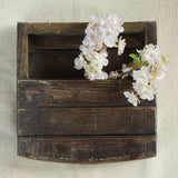 Ekaurr Vintage Reclaimed Wood Wall Mounted Organiser handcrafted aged wood wall unit with compartments hooks or rails for everyday storage, artisan rustic entryway or kitchen wall organiser