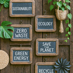 Ekaurr Wall Hanging Chalk Board Set of 6 – vintage wooden-framed reusable blackboards for home, cafe, or event wall decor