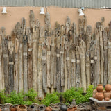 Ekaurr Wall of Unity Large monumental reclaimed wood wall installation of individually varied wooden sticks symbolising collective harmony at 180x50 inches, one-of-a-kind artisan architectural statement piece for large residential commercial or institutional spaces