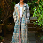 Ekaurr BIGDI Weathered Elegance Coat cotton quilted reversible winter coat with a beautifully worn weathered print in elegant tonal layers, artisan slow fashion outerwear for women from the BIGDI Blazers Coats and Robes collection