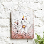 Ekaurr Whispers in White painting with a soft ethereal composition in layered white cream and pale tones with subtle textural detailing, handcrafted canvas art for bedrooms living rooms and minimal elegant home interiors
