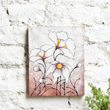 Ekaurr Whispers in White painting with a soft ethereal composition in layered white cream and pale tones with subtle textural detailing, handcrafted canvas art for bedrooms living rooms and minimal elegant home interiors