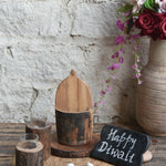 Ekaurr Whispers of Wood and Light Gift Set curated artisan gift set of reclaimed wood candle holders or tea light stands with natural earthy accent pieces and complimentary greeting card, warm sustainable gifting for rustic home styling and quiet occasions