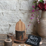 Ekaurr Whispers of Wood and Light Gift Set curated artisan gift set of reclaimed wood candle holders or tea light stands with natural earthy accent pieces and complimentary greeting card, warm sustainable gifting for rustic home styling and quiet occasions