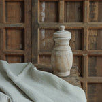 Ekaurr Whitewashed Pot with Openable Lid handcrafted paper mache pot with distressed white finish and functional removable lid, rustic artisan storage or decorative home accent