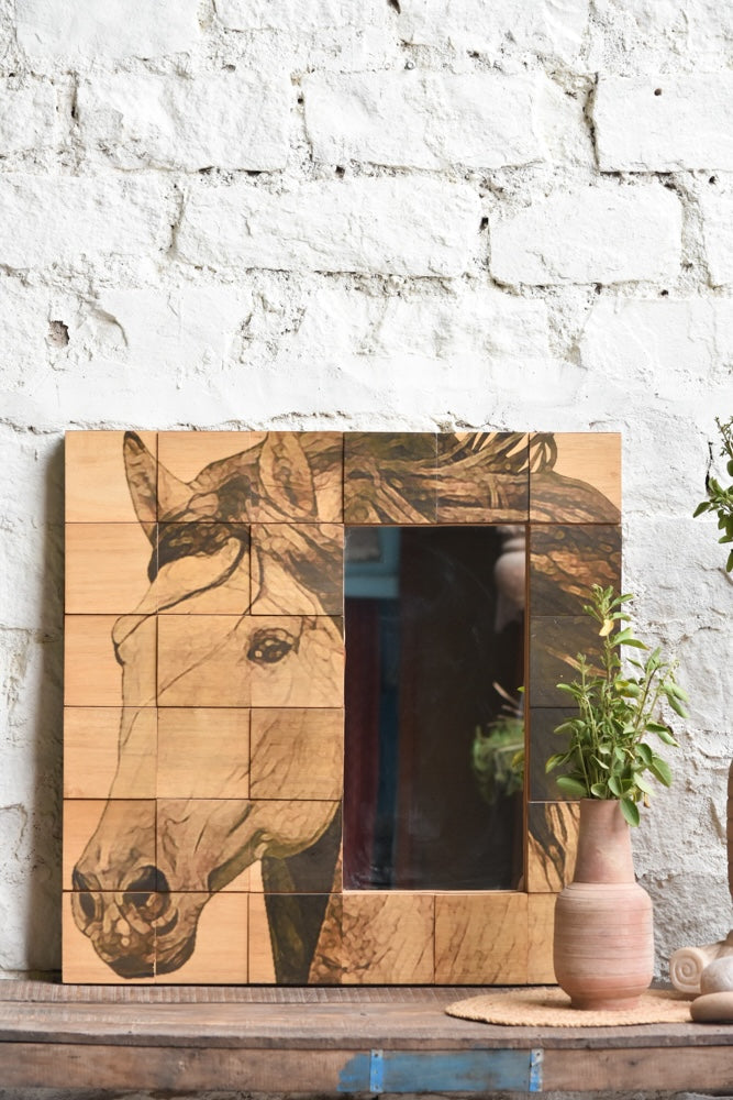 Ekaurr Windborne Spirit decorative wall mirror with an artistic frame design inspired by wind and movement, handcrafted mirror accent for entryways living rooms and statement wall styling