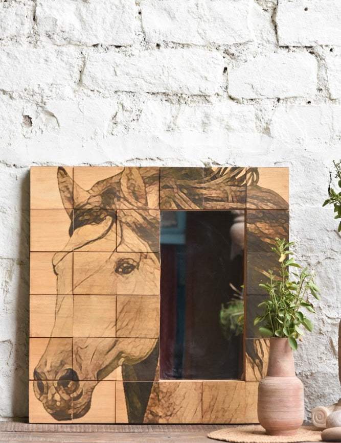 Ekaurr Windborne Spirit decorative wall mirror with an artistic frame design inspired by wind and movement, handcrafted mirror accent for entryways living rooms and statement wall styling