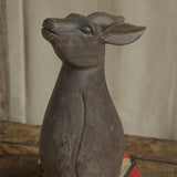 Ekaurr Wooden Bunny handcrafted reclaimed wood rabbit figurine in a natural earthy finish, rustic artisan animal home decor accent for shelves gifting and Easter-inspired styling