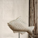 Ekaurr Wooden Fish Decor handcrafted reclaimed wood fish-shaped decorative figurine with rustic natural finish, artisan coastal accent for shelves tables and nature-inspired home decor