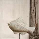 Ekaurr Wooden Fish Decor handcrafted reclaimed wood fish-shaped decorative figurine with rustic natural finish, artisan coastal accent for shelves tables and nature-inspired home decor