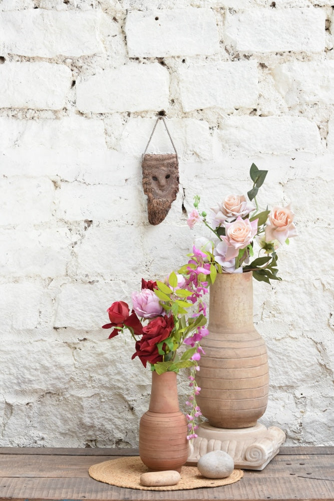 Ekaurr The Woodland Keeper Mask – nature-inspired carved wooden wall mask with leaf and forest motifs, artisan home wall art