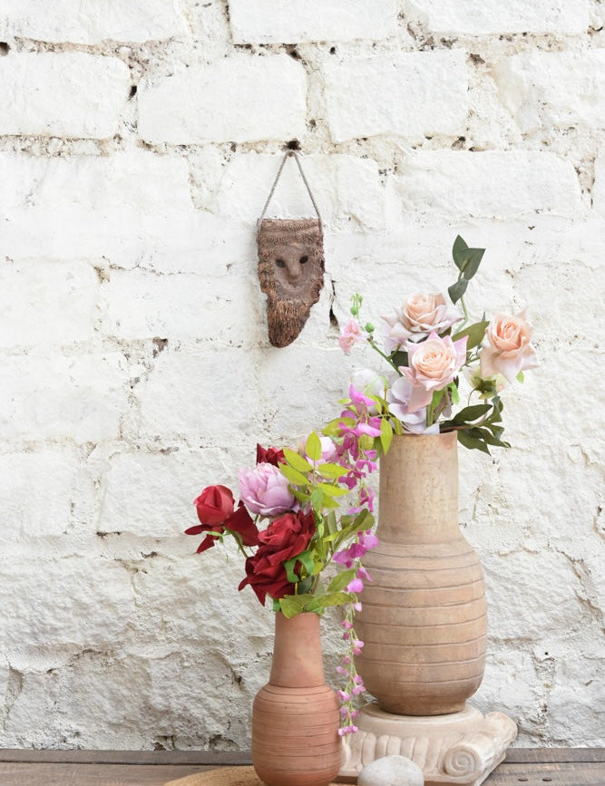 Ekaurr The Woodland Keeper Mask – nature-inspired carved wooden wall mask with leaf and forest motifs, artisan home wall art