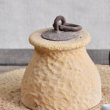 Ekaurr Yellow Stone Door Stopper hand-carved solid yellow stone with weathered metal ring, functional rustic decorative accent for farmhouse or eclectic interiors