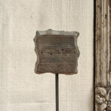 Fine Carving Print Block on Stand vintage wooden textile print block with intricate fine-carved motif mounted on an iron display stand, artisan craft heritage collectible for home decor