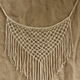 Ekaurr Hand Knotted Macrame Wall Hanging handcrafted natural cotton rope macrame with intricate knotwork and fringe detailing, bohemian textile wall art for living rooms bedrooms and nature-inspired home interiors