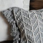 Ekaurr Monochrome Duo Cushion Cover handcrafted 18x18 inch cushion cover in a crisp black and white two-tone monochrome design, artisan textile accent for sofas and contemporary minimalist home styling