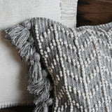 Ekaurr Monochrome Duo Cushion Cover handcrafted 18x18 inch cushion cover in a crisp black and white two-tone monochrome design, artisan textile accent for sofas and contemporary minimalist home styling