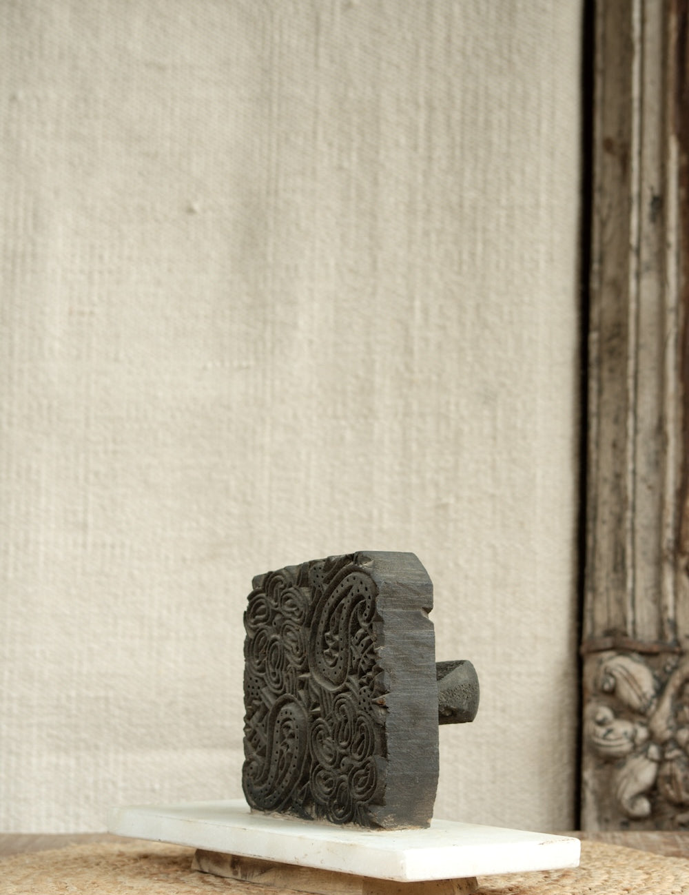 Ekaurr Paisley Print Block on Marble Base Decor.