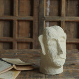 Ekaurr Paper Mache Face handcrafted paper mache sculptural face mask with earthy organic surface finish, artisan wall or shelf decor accent for contemporary and eclectic home interiors