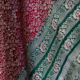 Ekaurr Royal Ember Scarf handcrafted lightweight fabric scarf in rich royal ember tones of deep red and gold, artisan Indian textile accessory for festive styling and gifting