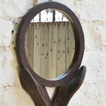 Ekaurr Shoe Mould Mirror vintage cobbler shoe last with an inset mirror, upcycled found object artisan wall decor combining functional reflection with eclectic heritage styling