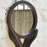 Ekaurr Shoe Mould Mirror vintage cobbler shoe last with an inset mirror, upcycled found object artisan wall decor combining functional reflection with eclectic heritage styling