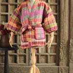 Ekaurr BIGDI The Artisan Hue Robe cotton open robe in a curated artisan palette of warm earthy hues with hand-dye or print detailing, artisan slow fashion layering piece for women from the BIGDI collection