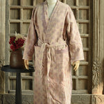 Ekaurr BIGDI The Eco Stitch Robe cotton open robe handcrafted from eco-conscious upcycled fabrics with visible hand-stitch surface detailing, artisan slow fashion layering piece for conscious women from the BIGDI collection