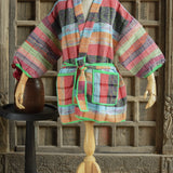 Ekaurr BIGDI The Handwoven Saga Robe cotton open robe with a richly handwoven or woven-textile surface celebrating the saga of Indian handloom craft, artisan slow fashion layering piece for women from the BIGDI collection