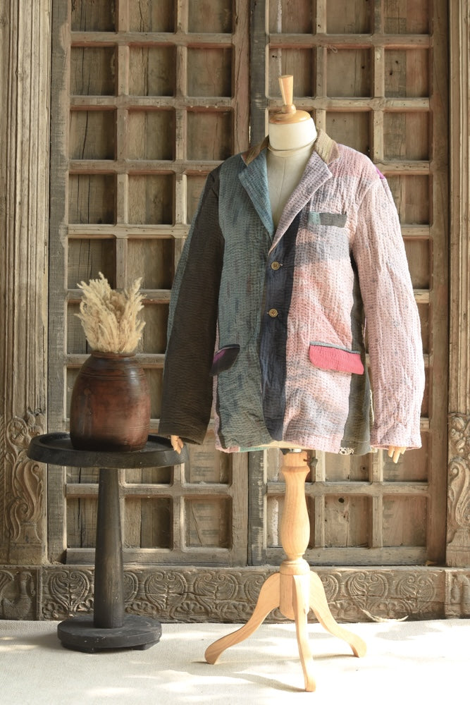 Ekaurr BIGDI The Patchwork Revival Blazer handcrafted blazer in a bold revival of traditional Indian patchwork panels with vibrant folk textile character, artisan slow fashion statement outerwear for conscious women's styling
