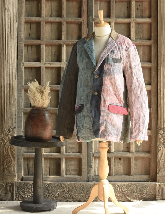 Ekaurr BIGDI The Patchwork Revival Blazer handcrafted blazer in a bold revival of traditional Indian patchwork panels with vibrant folk textile character, artisan slow fashion statement outerwear for conscious women's styling
